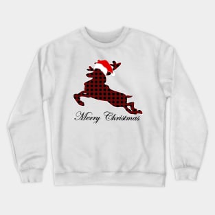 Christmas plaid fawn Crewneck Sweatshirt